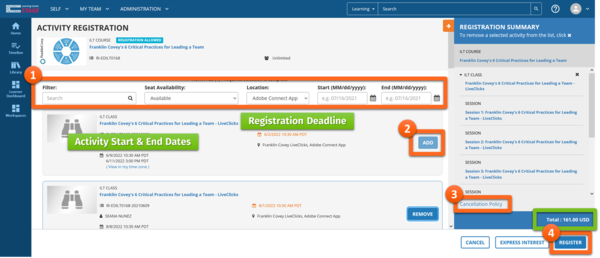 Select offering and click submit