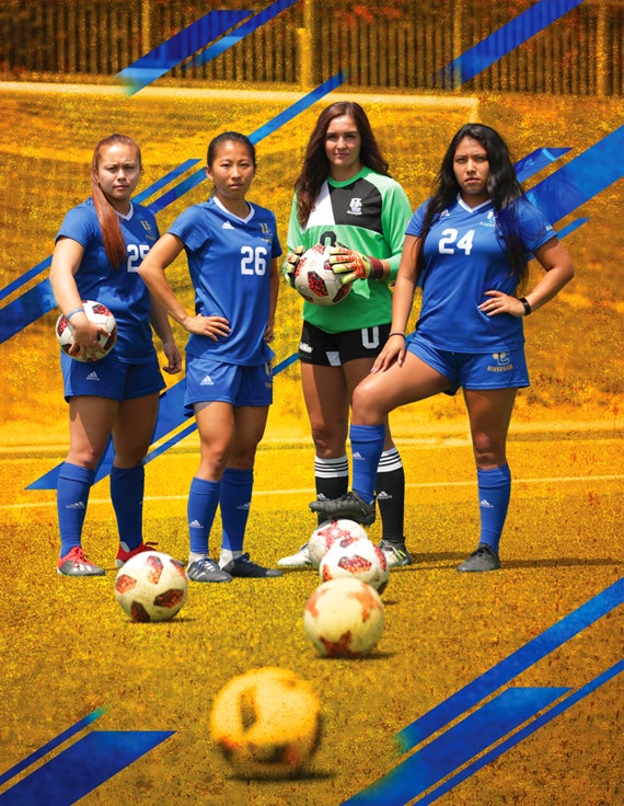 4 women's soccer players