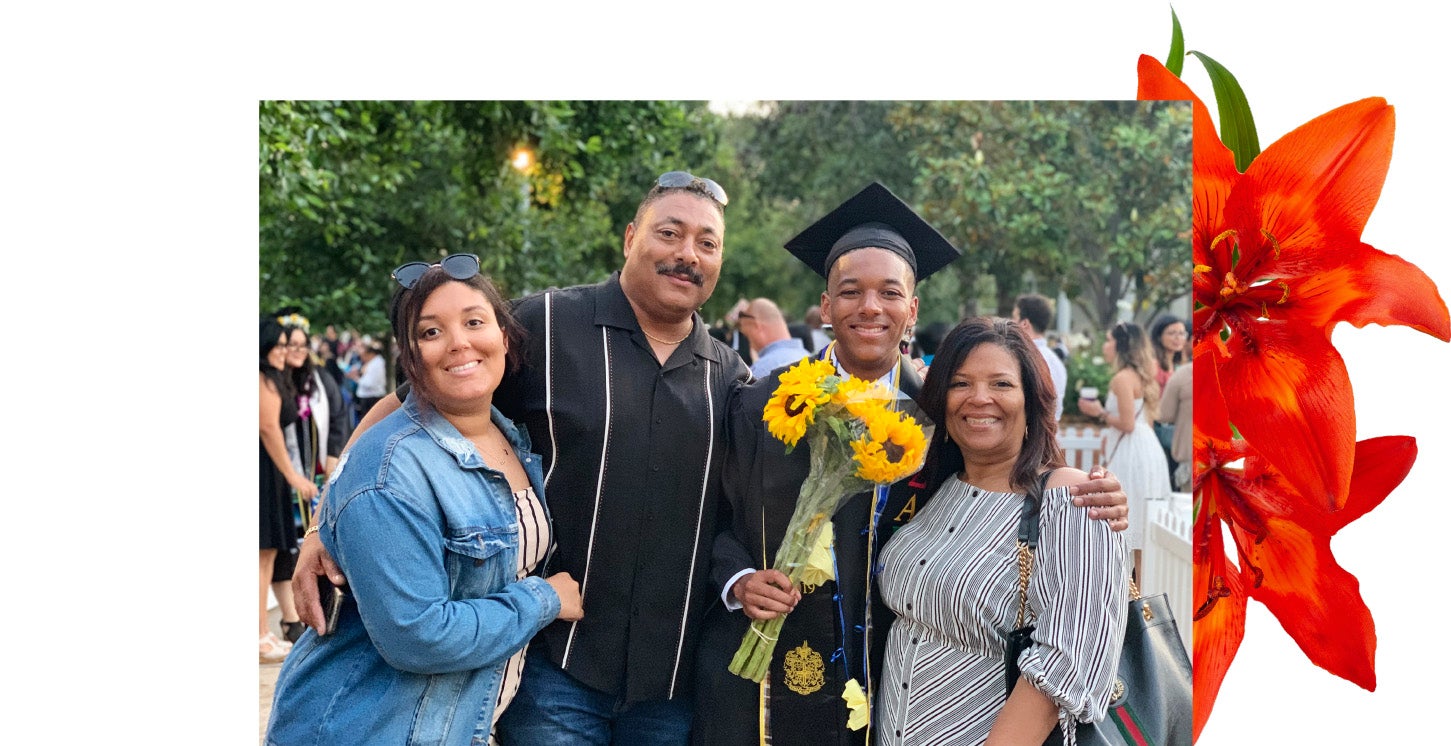 Verret at her son's graduation along with her husband and daughter.