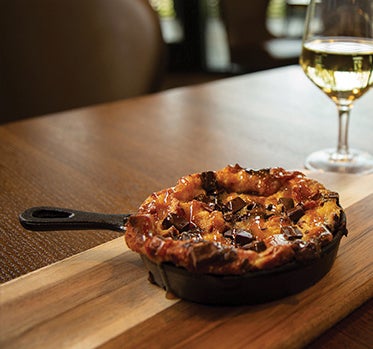 Smoked Bread Pudding and Chardonnay