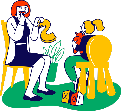 child receiving speech therapy