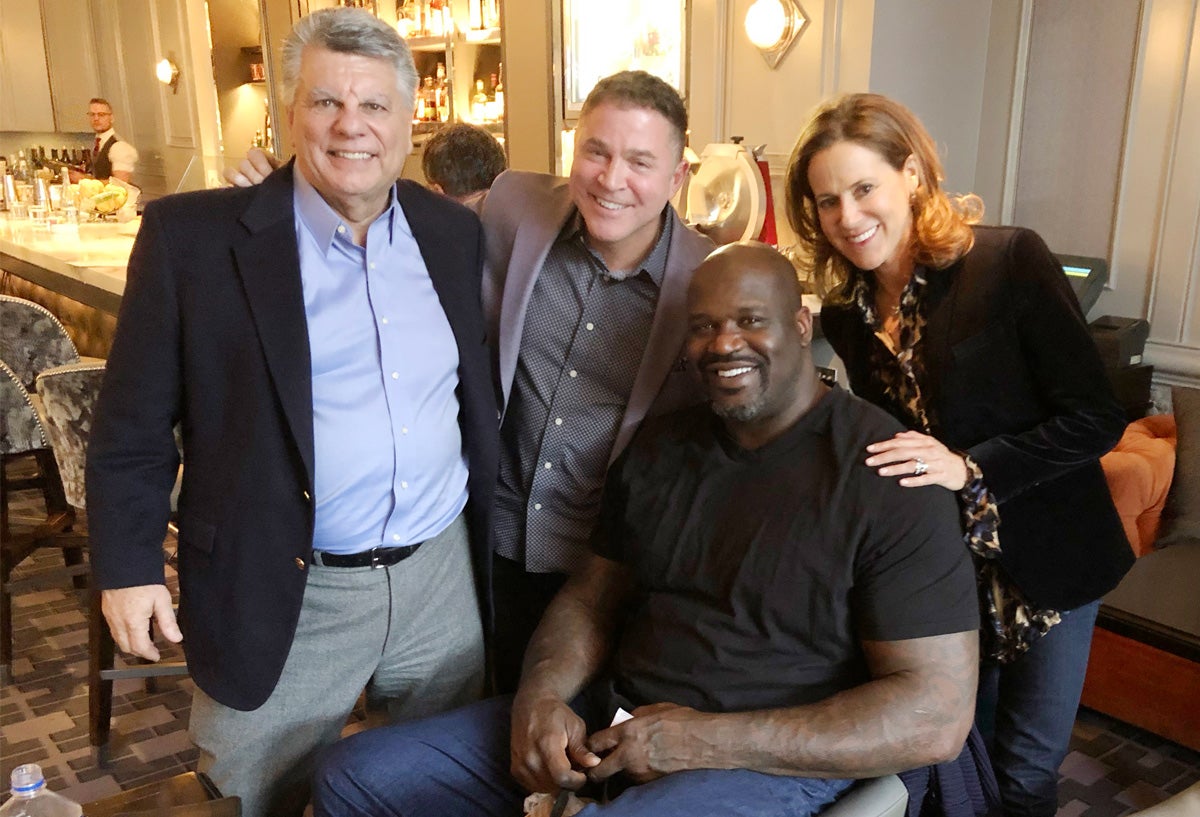 “Foster Boy” executive producer Thom Lipari, writer/producer Jay Paul Deratany, executive producer Shaquille O’Neal, and executive producer Mary Beth O’Connor.