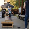Attendees playing corn-hole.