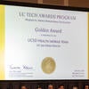 Photo of the UC Tech Awards certificate.