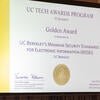 Photo of the UC Tech Awards certificate.