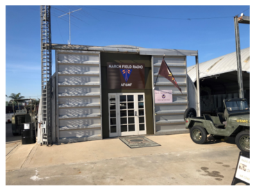 Outside of the Frank Zizzo Radio building at the March Field Air Museum