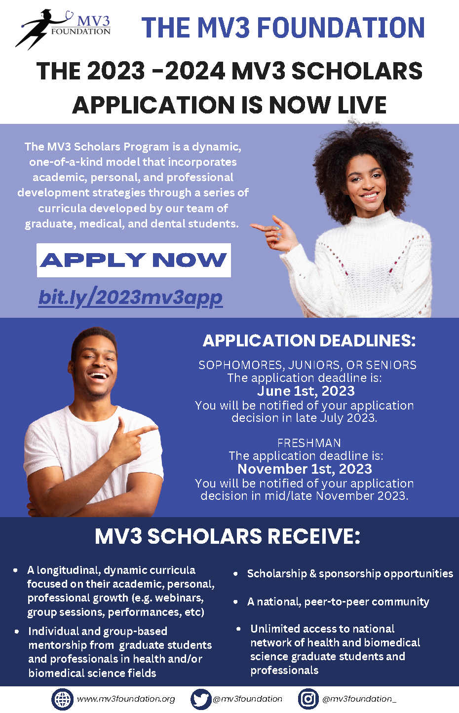 The MV3 foundation flyer