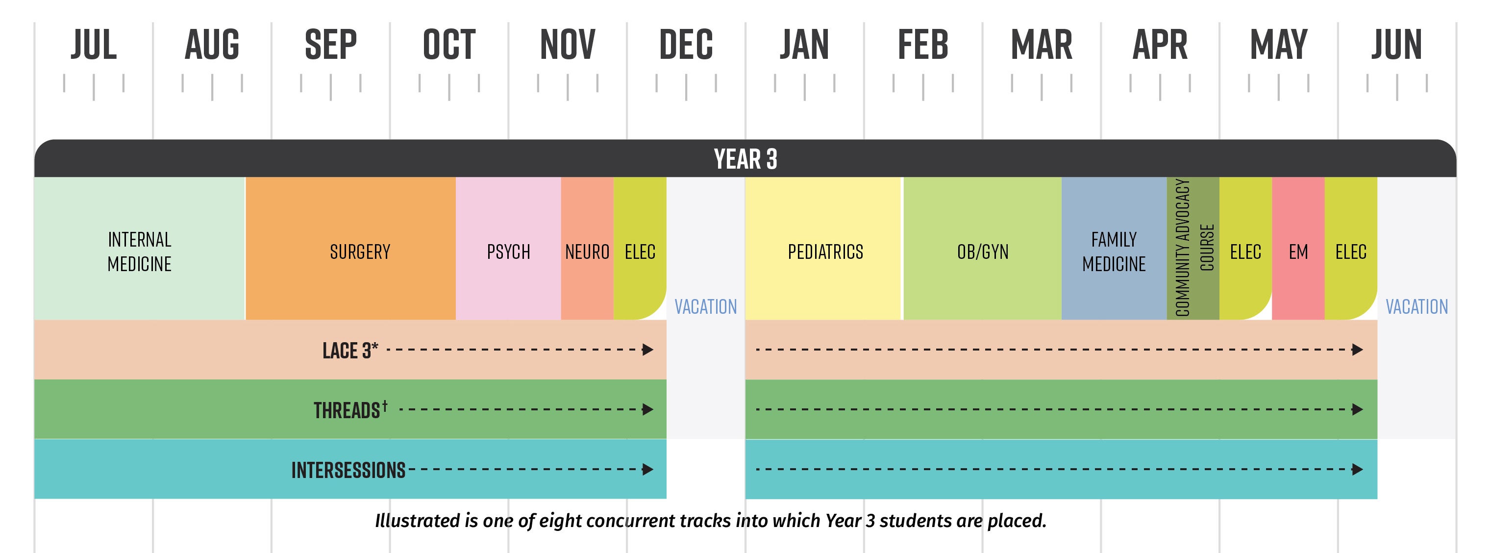 Year three timeline, text denoted elsewhere on this page
