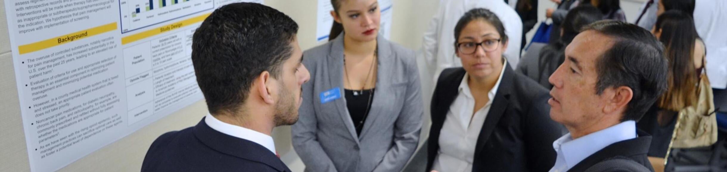 Students presenting posters