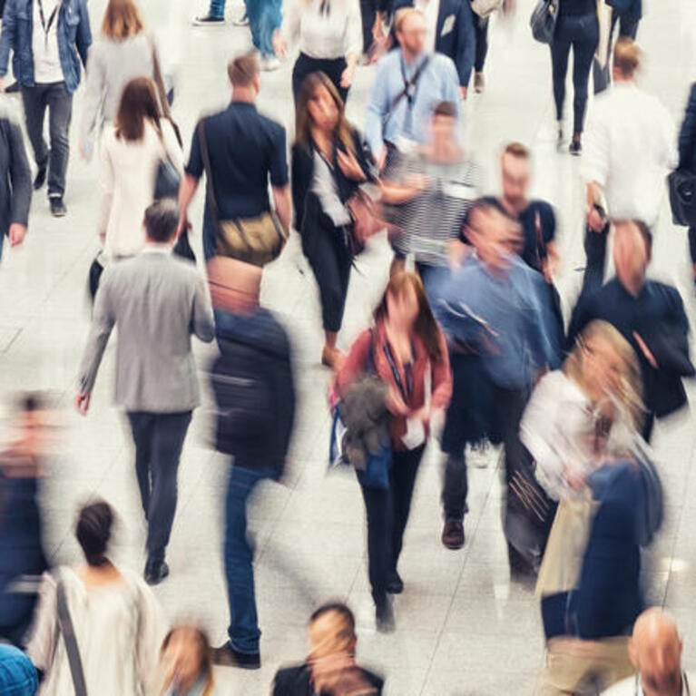 Crowd walking