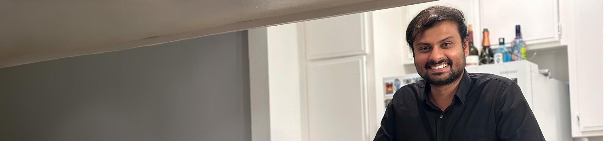 Nithin Adru mixing a cocktail