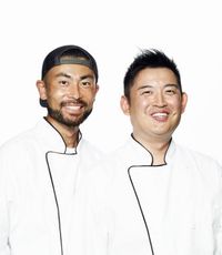 Hiro Igarashi and Nori Akasaka in their chef coats