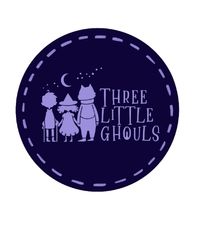 UCR University Extension graduate Sahara Powells book label Three Little Ghouls