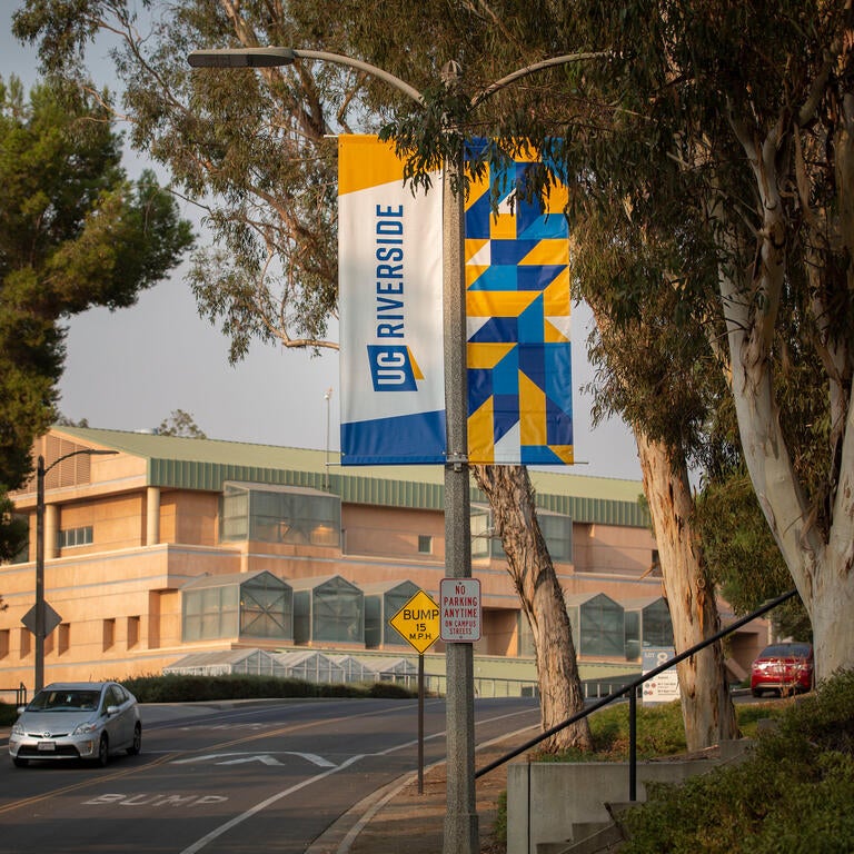 UCR brand signs on campus